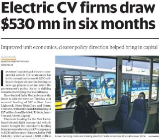 Investor interest in India’s electric commercial vehicle ecosystem